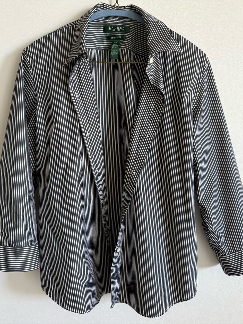 Lauren Ralph Lauren button up non- Iron striped shirt women’s size LP